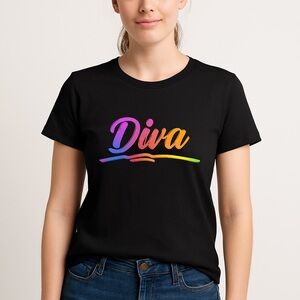Next Level Tee Graphic Diva Cotton Black Short sleeve size 3XL